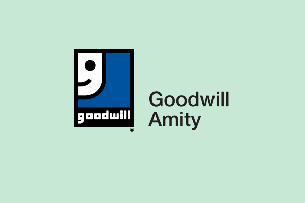 Goodwill Amity logo on green background